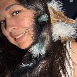(Support Del’s Dad) Feather Handmade Hair Clips with Beads or holder for smokers